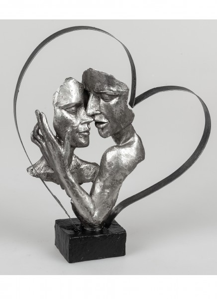 Formano Dekofigur Skulptur - Büste Paar Liebespaar mit Herz (33 cm)