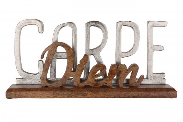 Gilde Schriftzug "Carpe Diem" auf Holz-Base