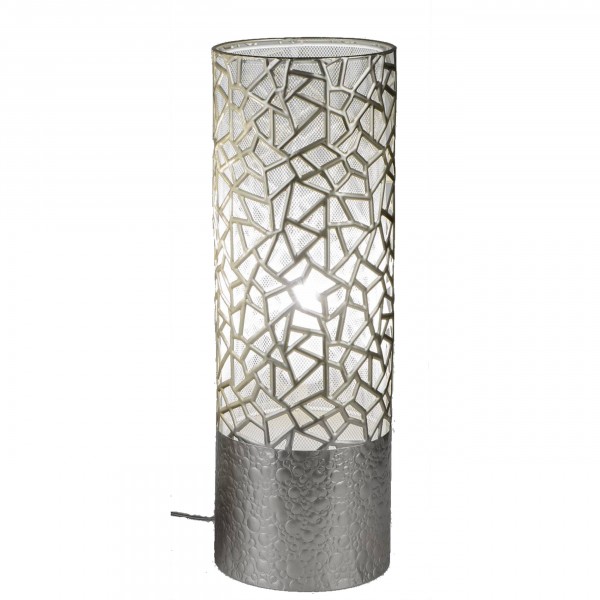 Formano - Deko Lampe rund, Metall - Design silber, 23x64cm