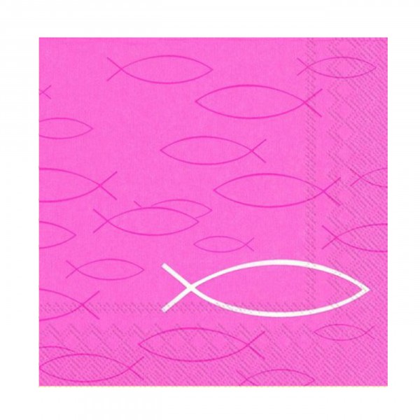 Ihr Serviette Kommunion/Konfirmation PEACEFUL FISH pink