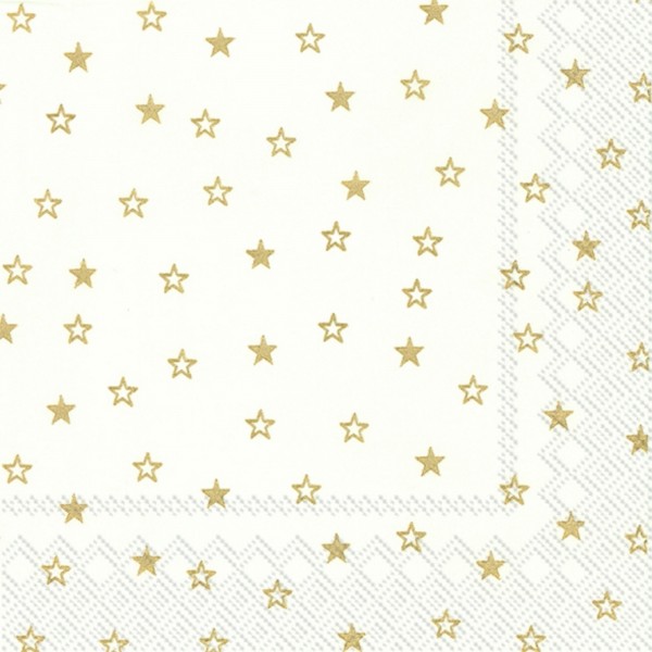 Serviette LITTLR STARS white gold