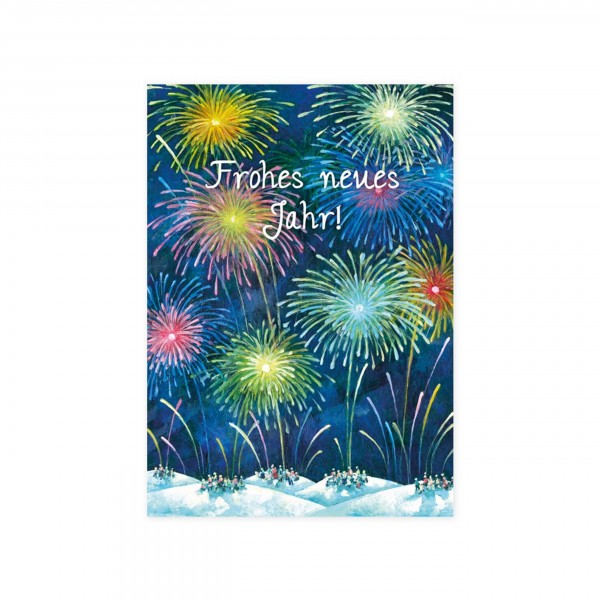 Grätz Verlag Doppelkarte Feuerwerk "Frohes neues Jahr!"